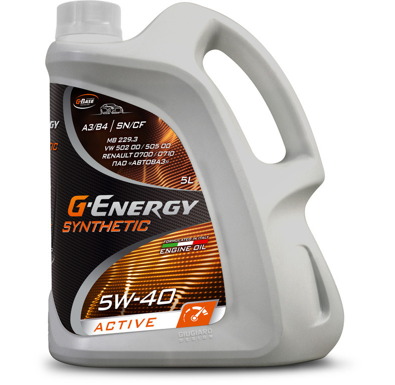 Масло моторное G-Energy Synthetic Active 5W40, API SN/CF, ACEA A3/B4 ...